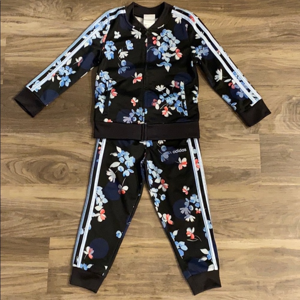 Toddler adidas tracksuit floral set